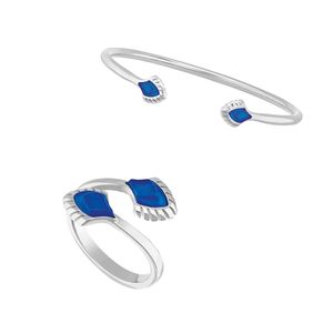 Set Inel + Bratara Paon Bleu Lalique
