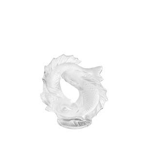 Statueta mica din cristal transparent Double Fish Lalique