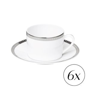 Set 6 Cesti Cu Farfurioare Pentru Ceai Malmaison Christofle