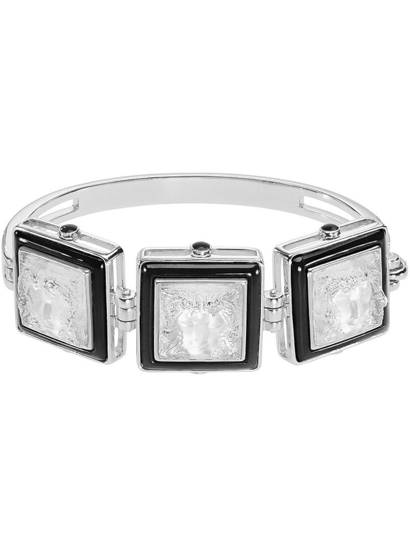 Bratara-Arethuse-Silver-Lalique---Clear-Black-1