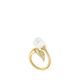 Inel Argint Placat Cu Aur Si Cristal Muguet Lalique - Clear - 53-1