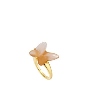 Inel Din Argint Si Cristal Papillon Gold Lalique