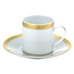Set 6 cesti cu farfurii pentru espresso Malmaison Gold Christofle-1