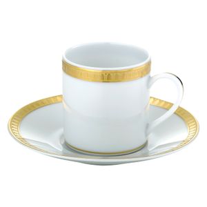 Set 6 Cesti Cu Farfurii Pentru Espresso Malmaison Gold Christofle