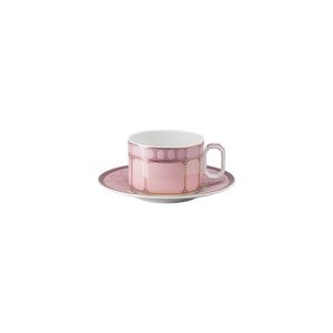 Ceasca cu farfurioara ceai Signum Rose Swarovski Rosenthal