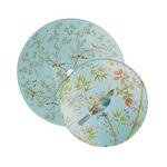 Set-Tort-7-Piese-Paradis-Fond-Turquoise-Raynaud-Limoges-1