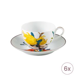 Set 6 Cesti Cu Farfurioare Ceai Harmonia Raynaud Limoges