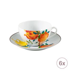 Set 6 Cesti Cu Farfurioare Mic Dejun Harmonia Raynaud Limoges