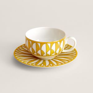 Set 2 Cesti Cu Farfurioare Ceai Soleil d'Hermes Paris