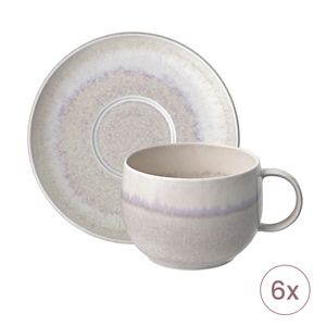 Set 6 Cesti Cu Farfurioare Cafea 270ml Perlemor Sand Villeroy&Boch