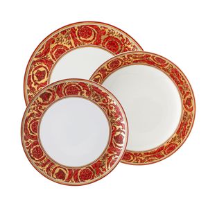 Set De Masa 18 Piese Pentru 6 Persoane Medusa Garland Red Rosenthal Versace