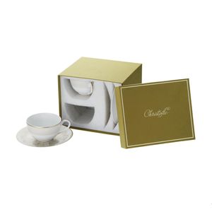 Set 2 Cesti Cu Farfurioare Ceai Malmaison Imperial Gold Christofle