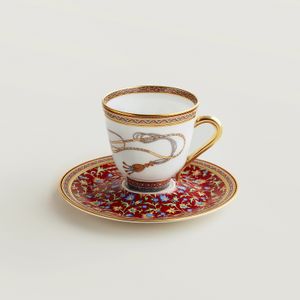 Set 2 Cesti Cafea Cu Farfurie Cheval D'Orient Hermes Paris