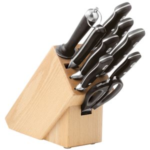 Set 9 Cutite Knife Block Wood Sambonet