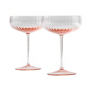 Set 2 cupe din sticla de Murano Pink Venini